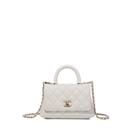 Chanel White Quilted Caviar Mini Backpack Pale Gold Hardware, 